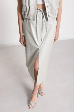 Jupe midi en coton