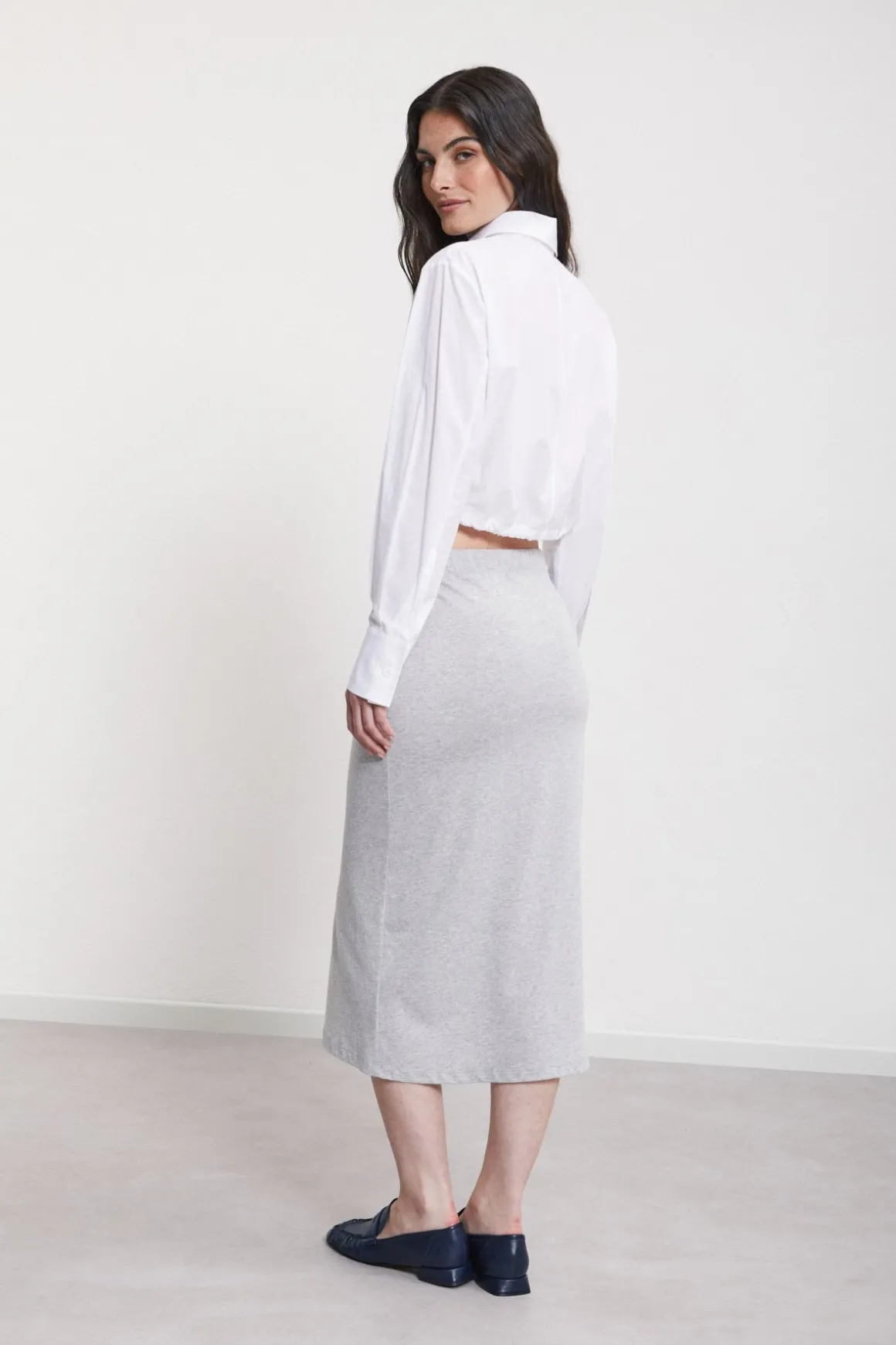 Jupe midi en coton