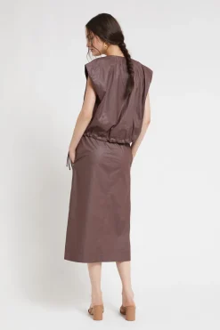 Jupe midi en coton