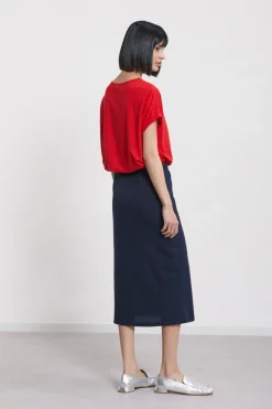 Jupe midi en coton