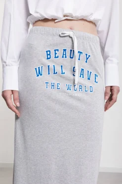 Jupe midi en coton