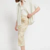 Jupe midi en jersey de coton imprimé