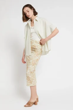 Jupe midi en jersey de coton imprimé