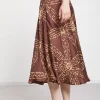Jupe midi en satin de viscose