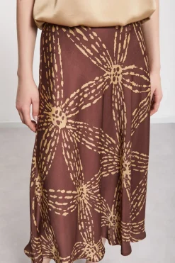 Jupe midi en satin de viscose