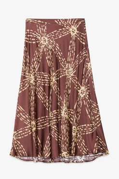 Jupe midi en satin de viscose