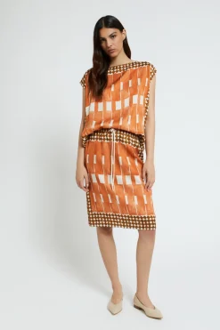 Jupe midi en viscose