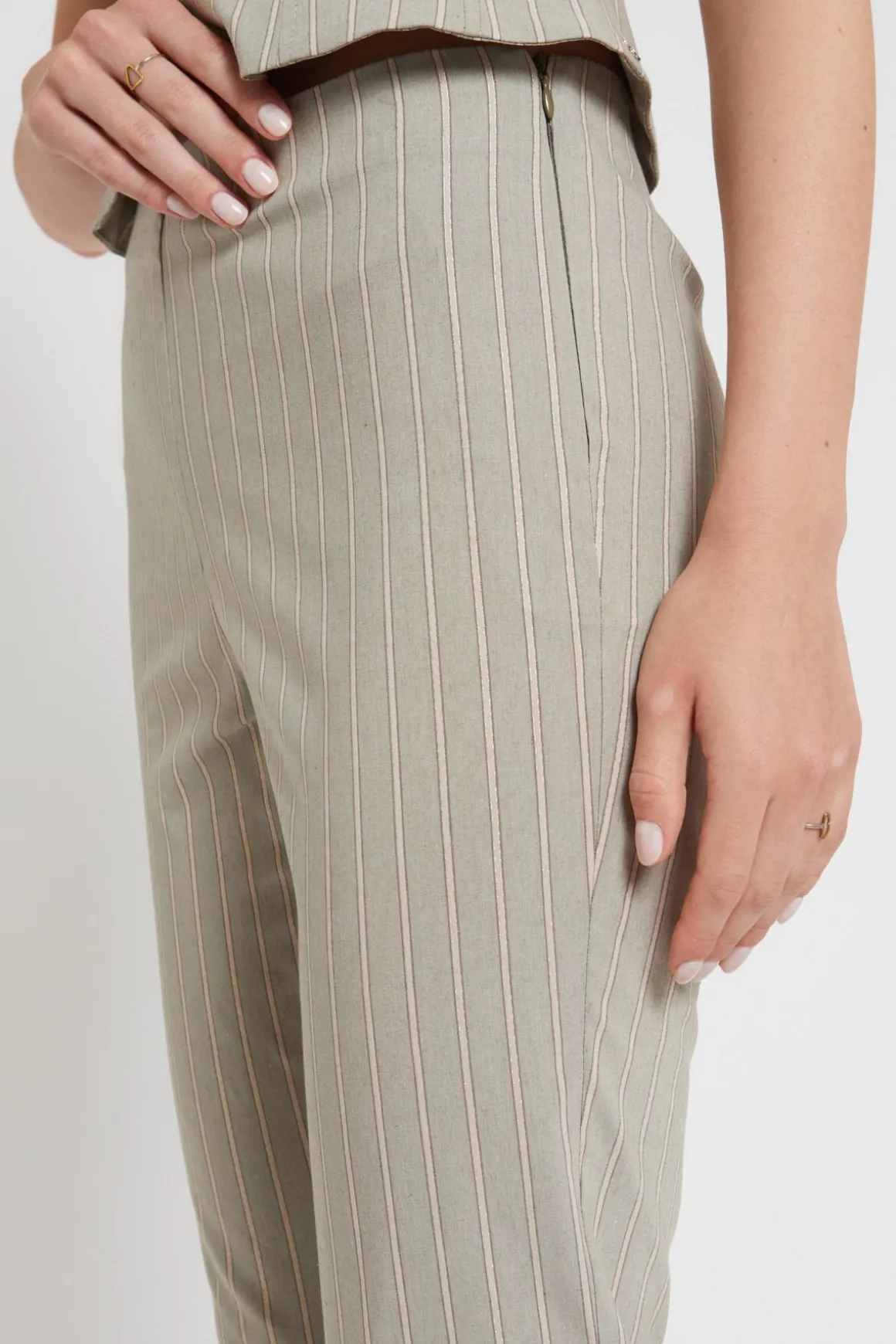 Pantalon capri en bengaline de coton