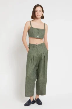Pantalon carotte fit en lin