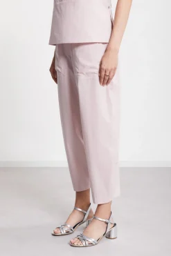 Pantalon carotte fit en popeline