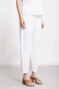 Pantalon carotte fit en popeline