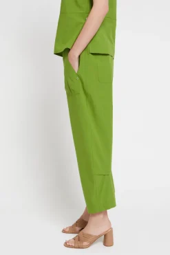 Pantalon carotte fit en popeline