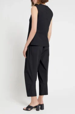 Pantalon carotte fit en popeline