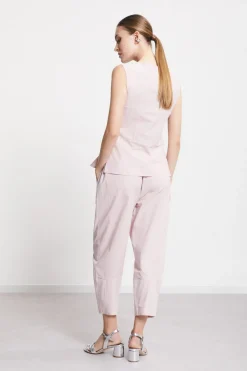 Pantalon carotte fit en popeline