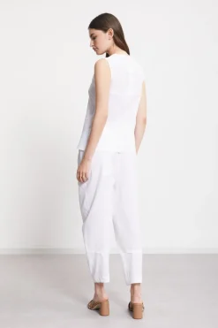 Pantalon carotte fit en popeline