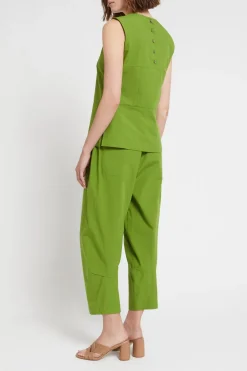 Pantalon carotte fit en popeline