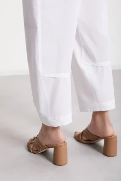 Pantalon carotte fit en popeline