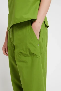 Pantalon carotte fit en popeline