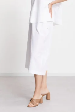 Pantalon cropped en popeline