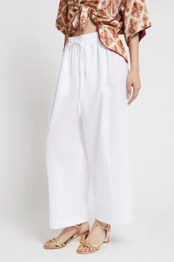Pantalon cropped en popeline