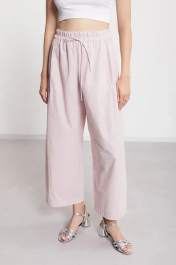 Pantalon cropped en popeline