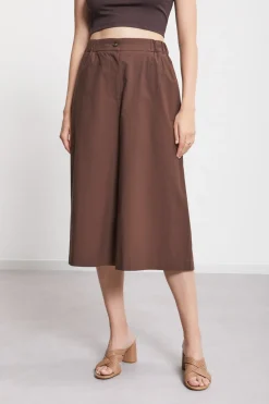 Pantalon cropped en popeline