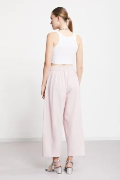 Pantalon cropped en popeline