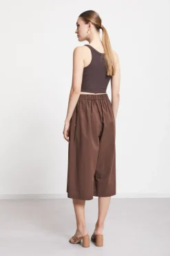 Pantalon cropped en popeline