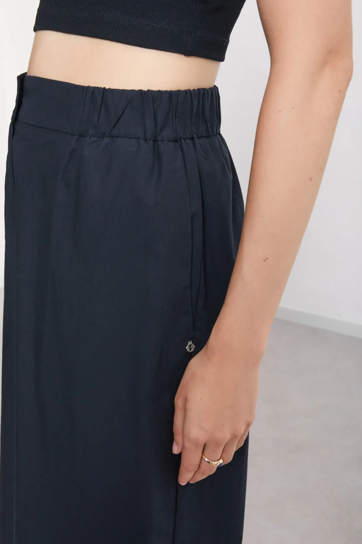Pantalon cropped en popeline