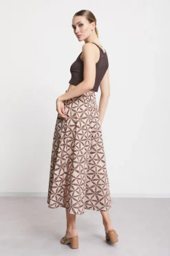 Pantalon culotte en coton imprimé