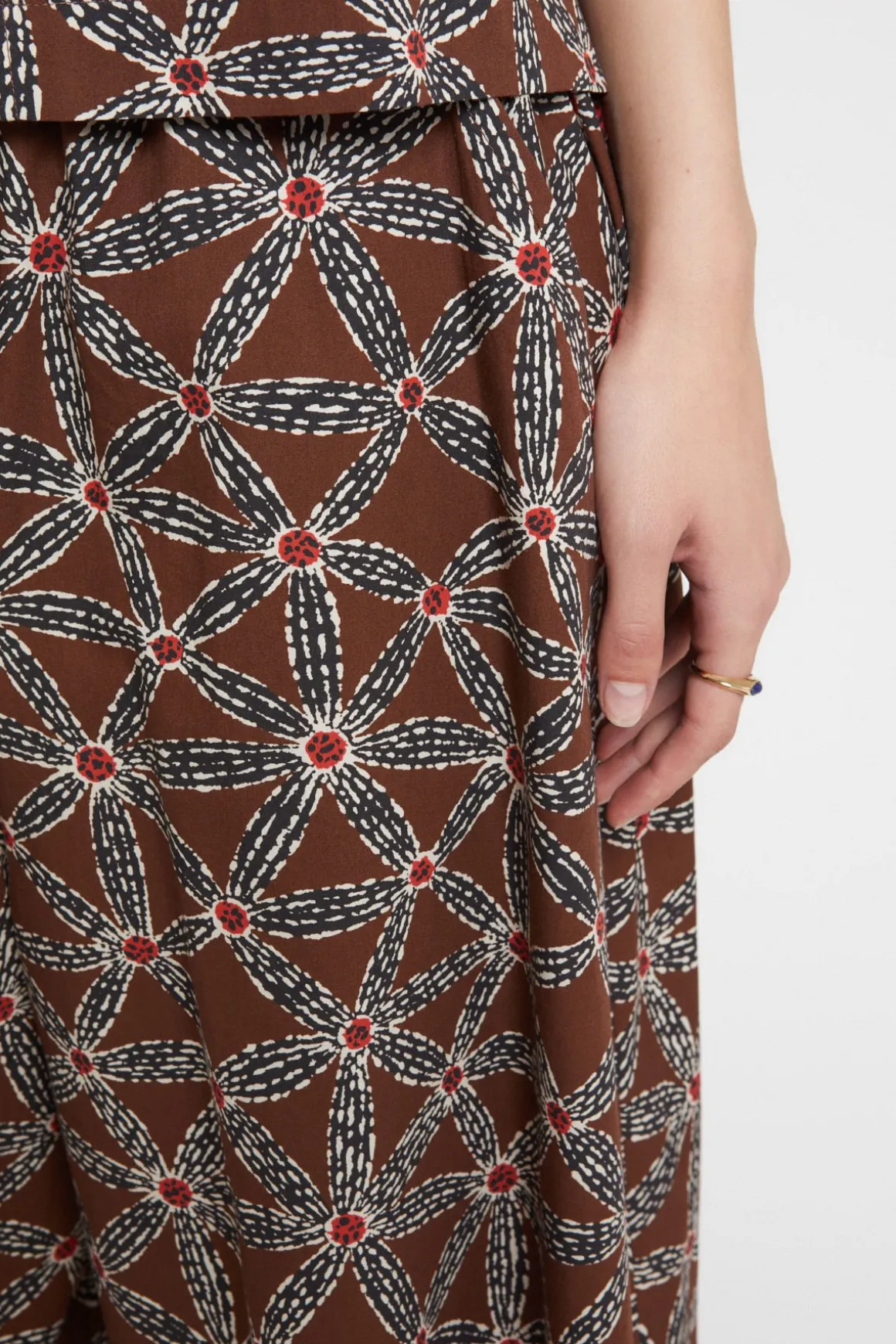 Pantalon culotte en coton imprimé