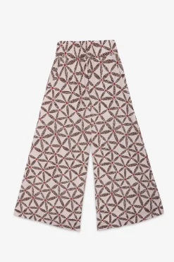 Pantalon culotte en coton imprimé