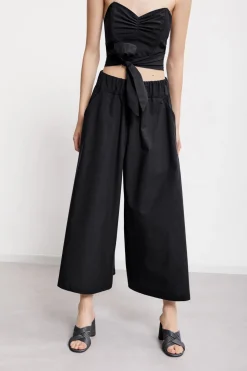 Pantalon culotte en popeline