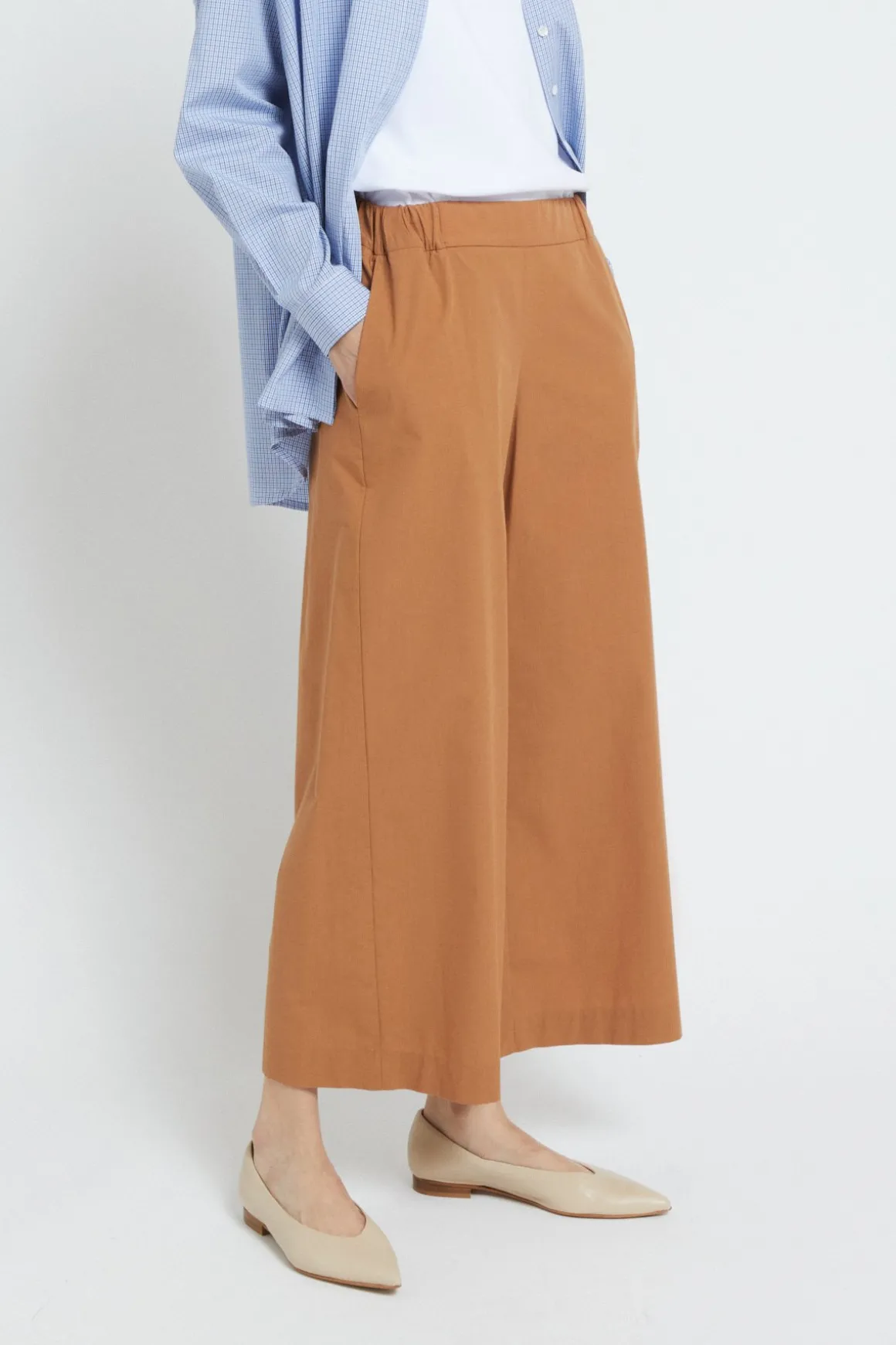 Pantalon culotte en popeline