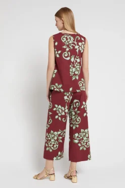Pantalon culotte en popeline imprimée