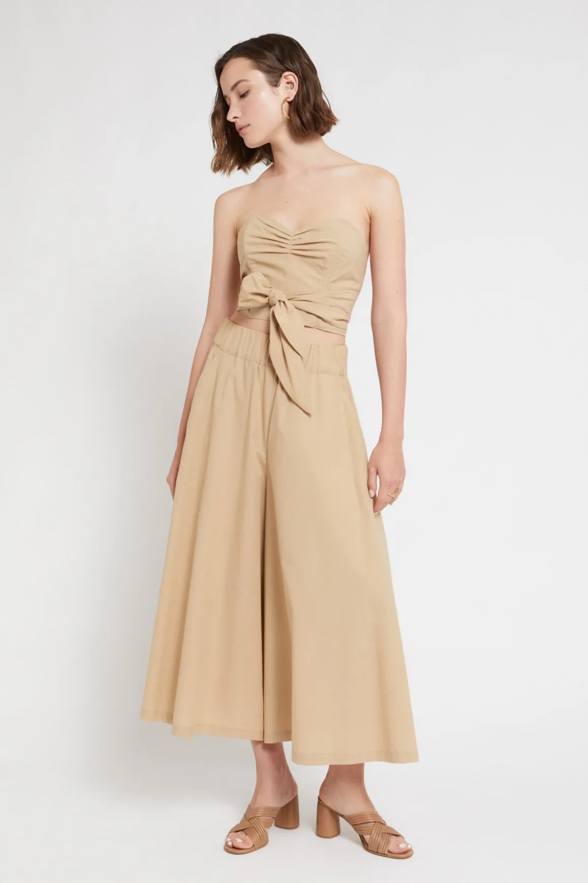 Pantalon culotte en popeline