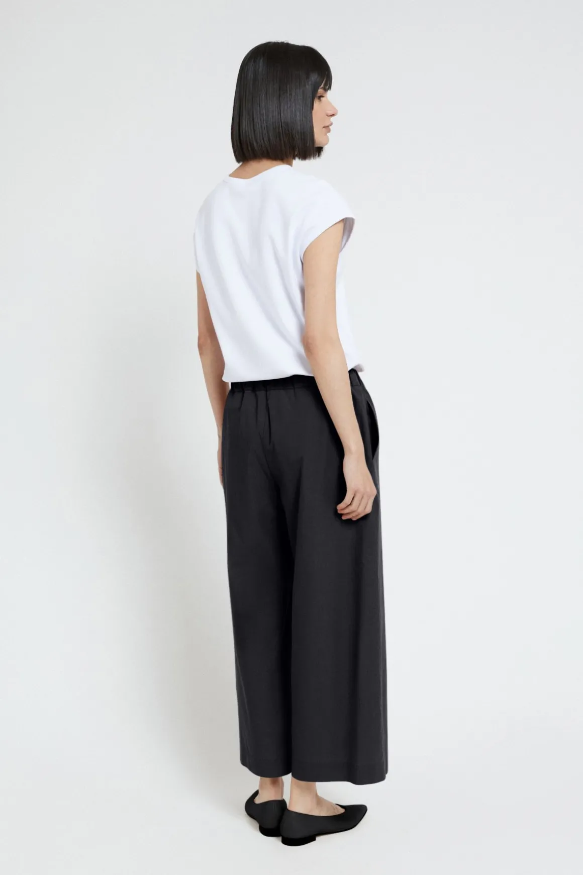Pantalon culotte en popeline