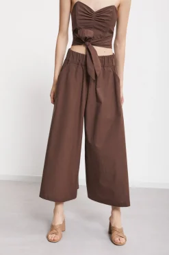 Pantalon culotte en popeline