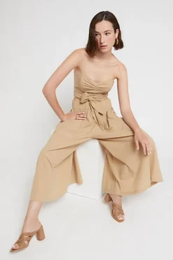Pantalon culotte en popeline