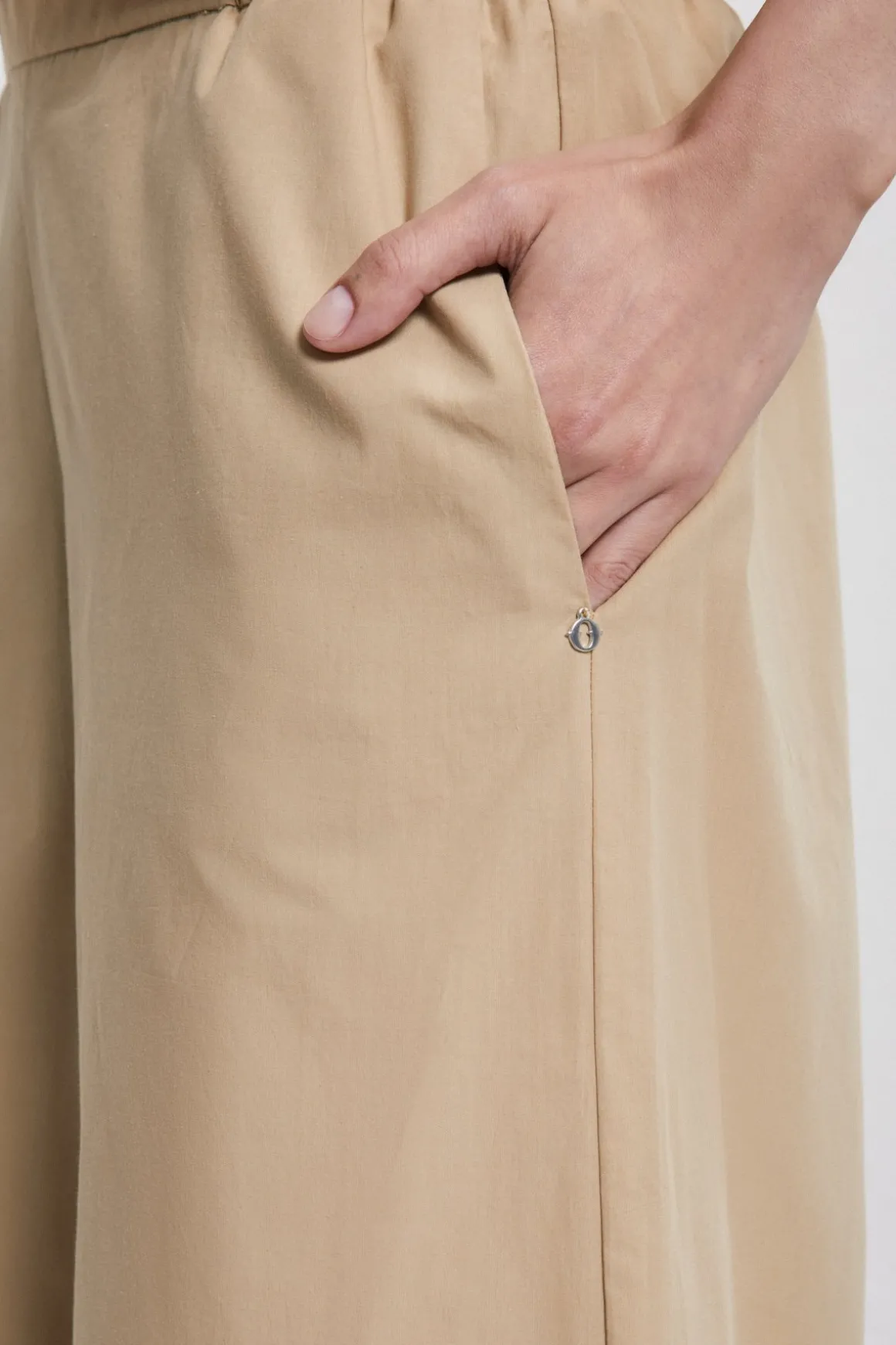 Pantalon culotte en popeline