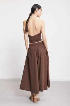 Pantalon culotte en popeline