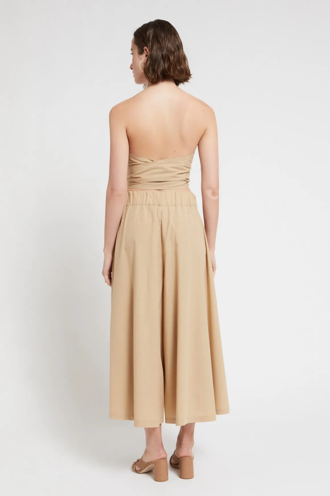 Pantalon culotte en popeline