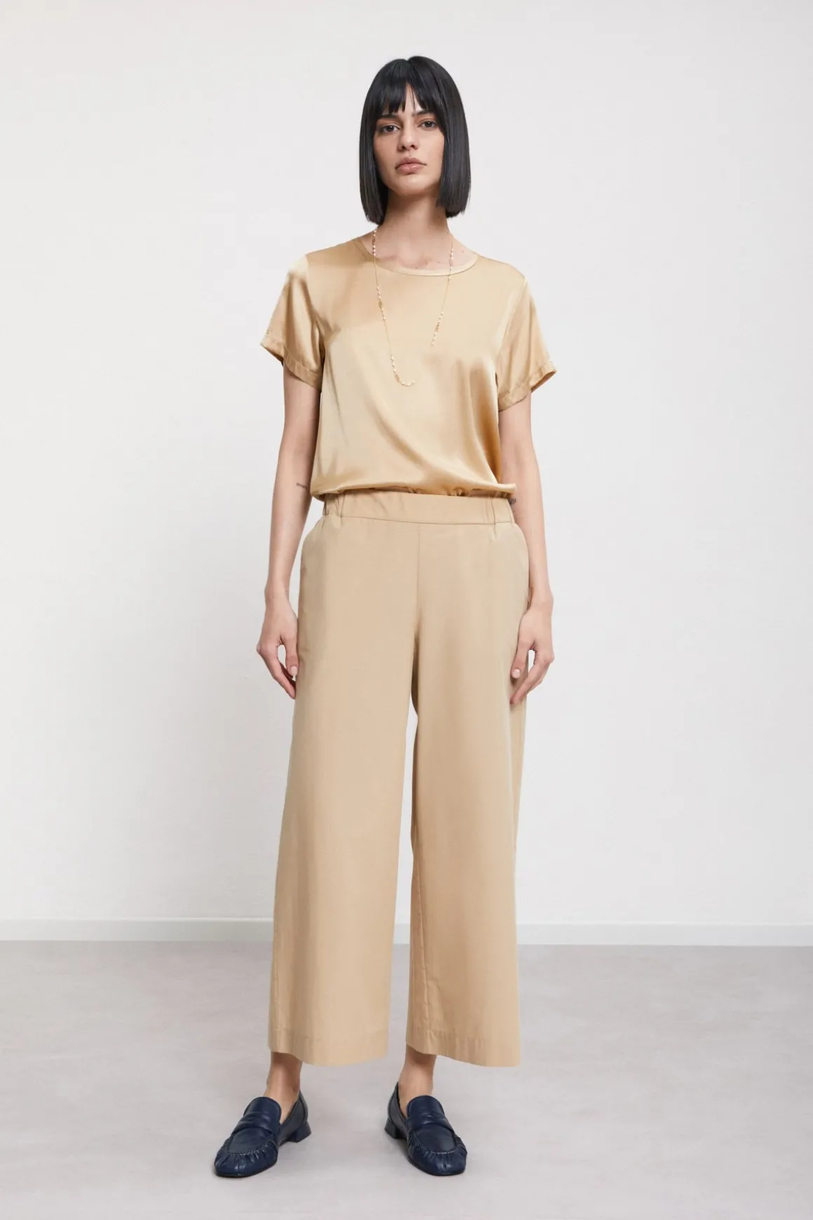Pantalon culotte en popeline