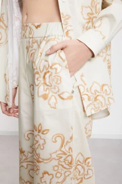 Pantalon culotte en popeline imprimée