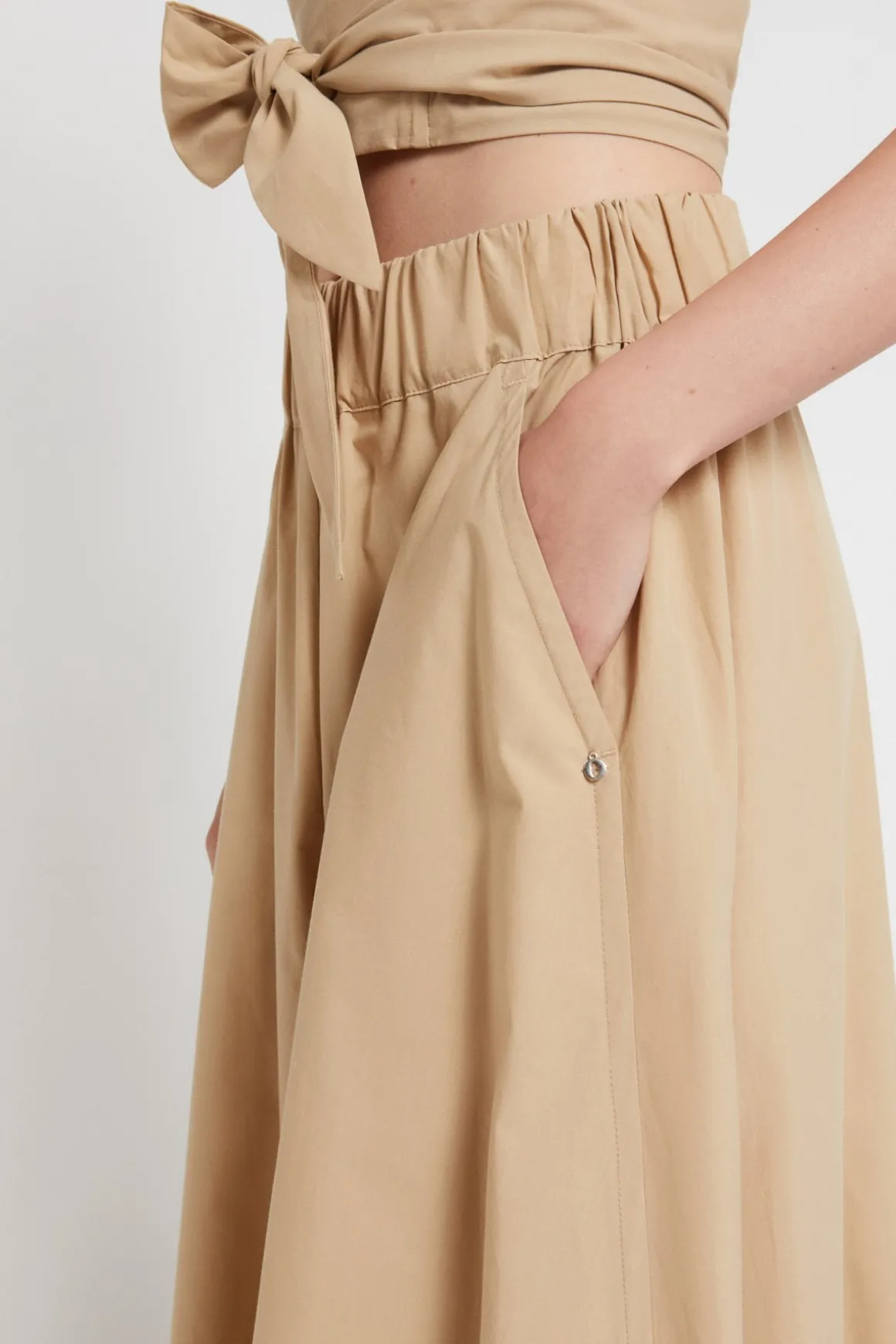 Pantalon culotte en popeline