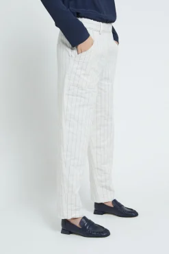 Pantalon en coton froissé