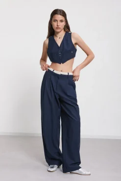 Pantalon en lin double tissu