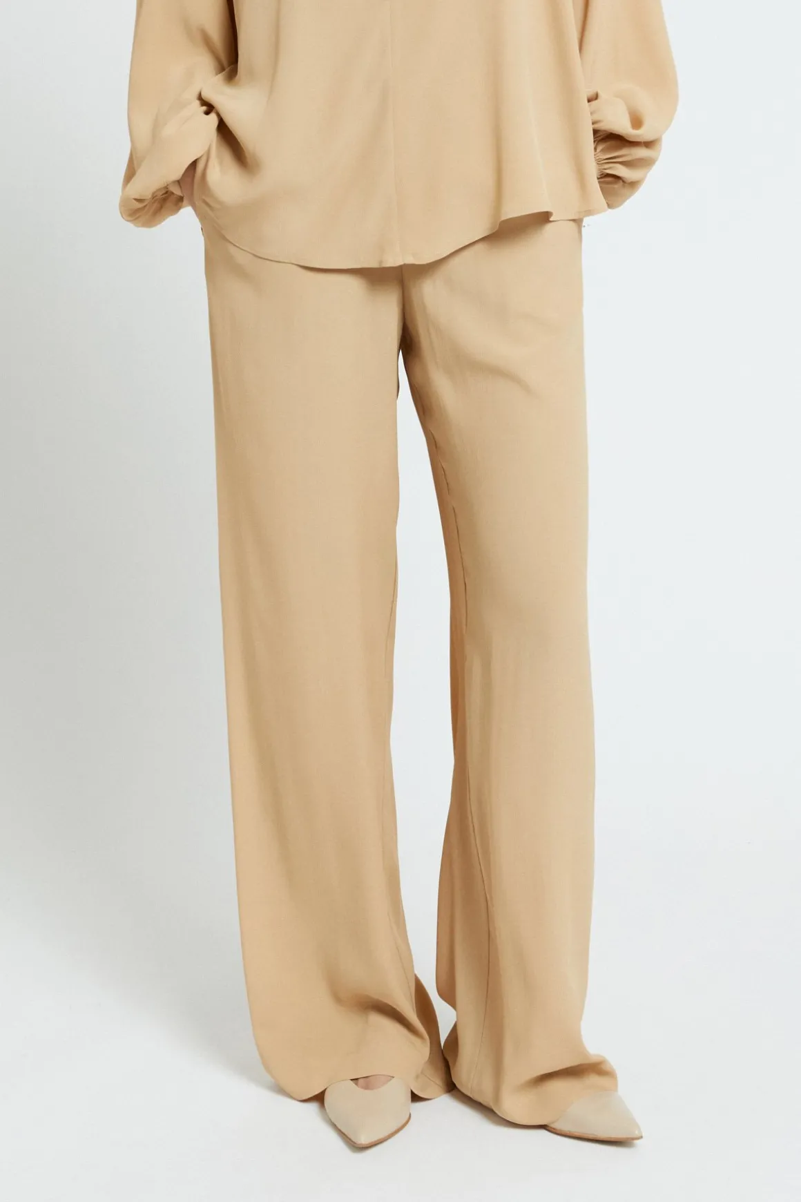 Pantalon en soie mélangée