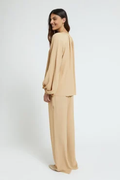 Pantalon en soie mélangée
