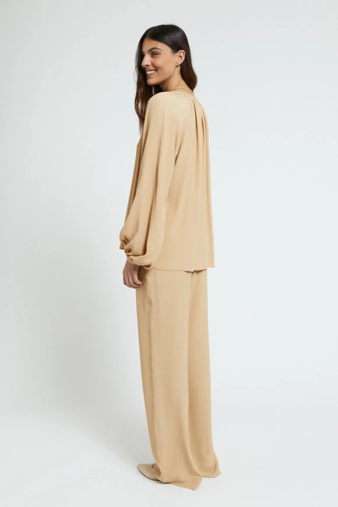 Pantalon en soie mélangée